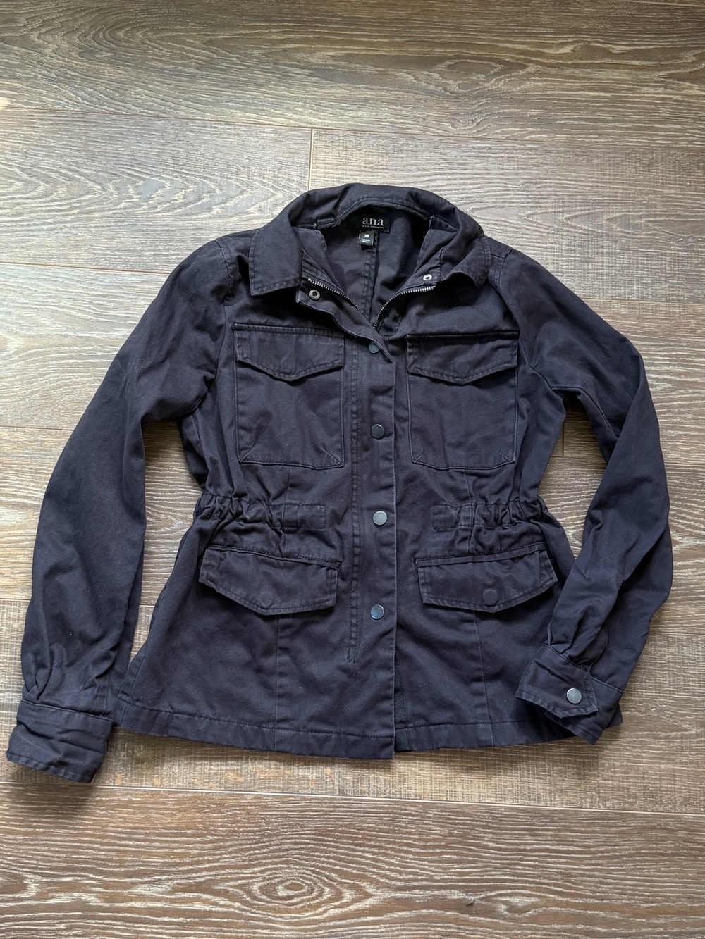 a.n.a Black Drawstring-Waist Utility Jacket